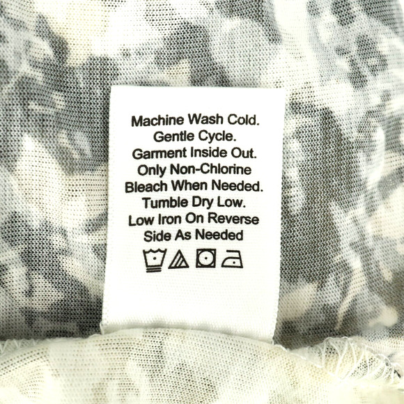 Coldwater Creek Top Womens Large Ivory Black Floral Sequin T-shirt Slub Knit - Picture 13 of 15